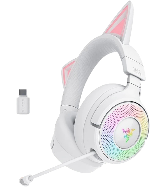 Гарнитура Razer Kraken Kitty V3 Pro белый, беспроводная, bluetooth, до 70 ч, подсветка