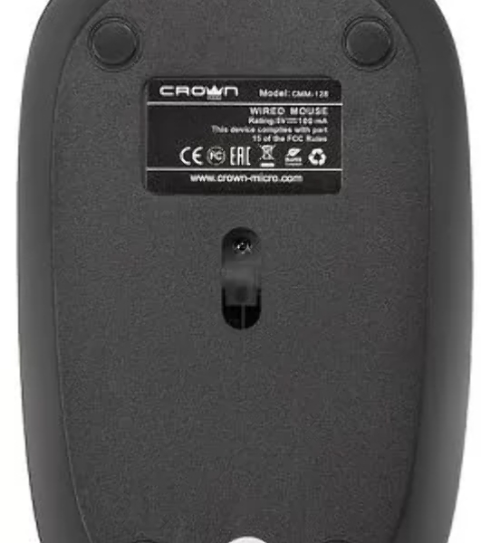Мышь проводная Crown CMM-128 черный, 1000 dpi, USB, кнопки - 2