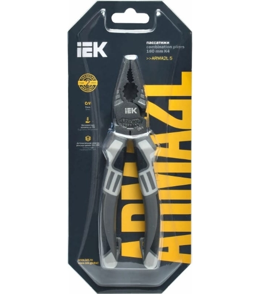 Пассатижи IEK K4 ARMA2L 5 (A2L5-PL10-K4-180) 180 мм