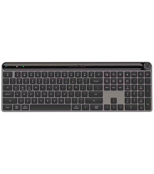 Клавиатура JLab Epic Keyboard гибридная, USB Type-A, Bluetooth, радиоканал, серый