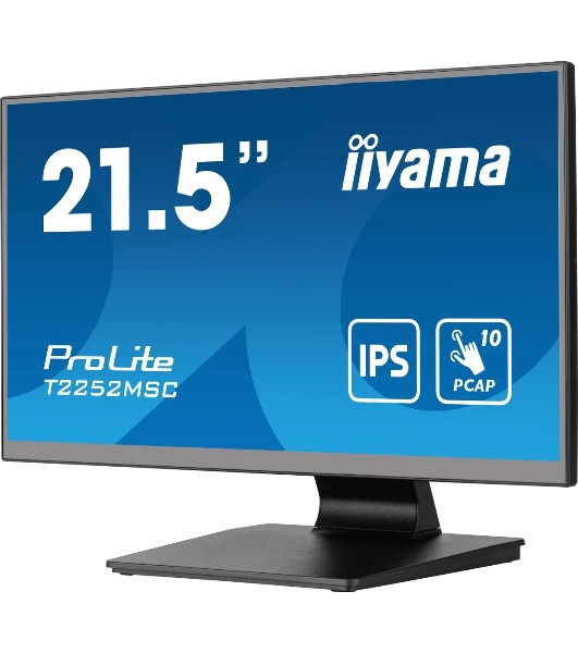 Монитор 21.5' Iiyama ProLite T2252MSC-B2 IPS 1920x1080, 60 Гц, 5 мс, 16:9, 250 кд/м2, 1хHDMI, 1хDP, 2xUSB, черный