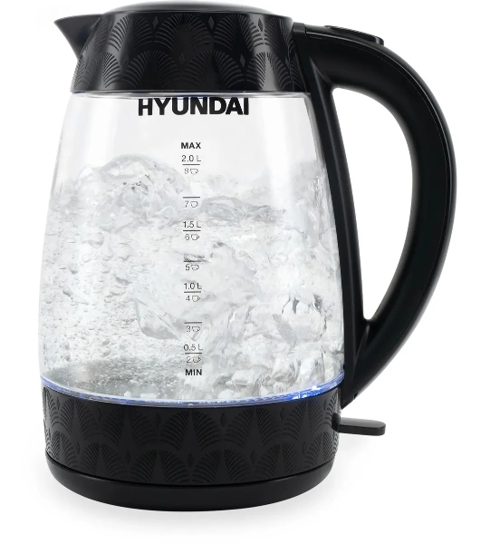 Чайник электрический Hyundai HYK-G4505 2 л, 2200 Вт, черный (корпус: стекло)