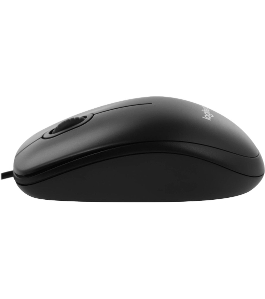 Мышь проводная Logitech B100 черный, 1000 dpi, USB, кнопки - 3