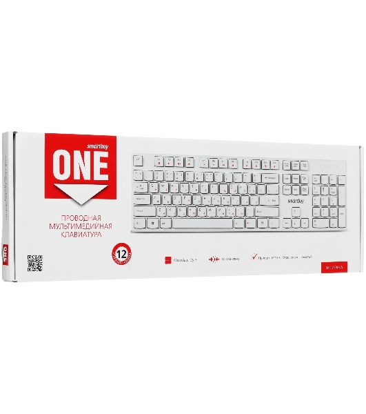 Клавиатура проводная мультимедийная Smartbuy ONE 238 USB белая (SBK-238U-W)/20