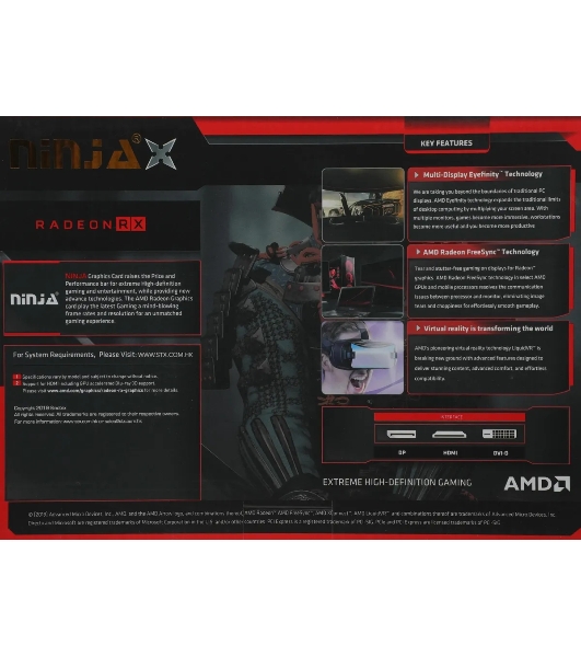 Видеокарта Sinotex Ninja AMD Radeon RX 550, 8 GB GDDR5, 128 bit, DisplayPort, HDMI, DVI-D, GPU 1183 MHz