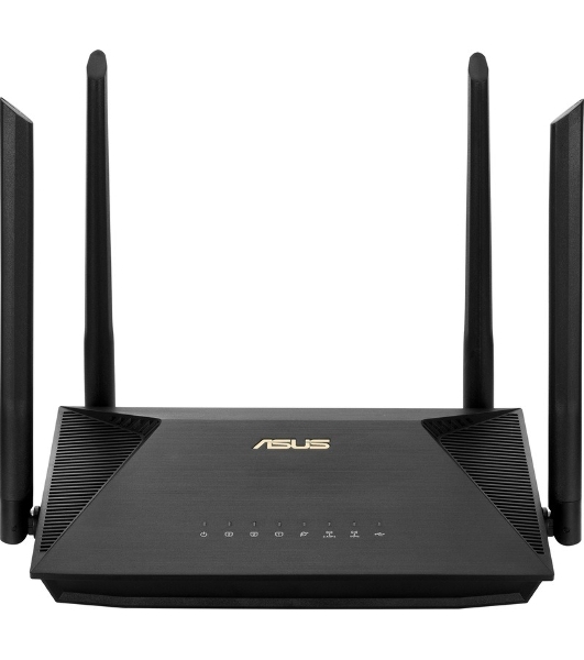 Роутер ASUS RT-AX53U 802.11b/g/n/ac/ax, до 574 + 1201 Mbps, 2,4 + 5 гГц, 4 антенны, USB