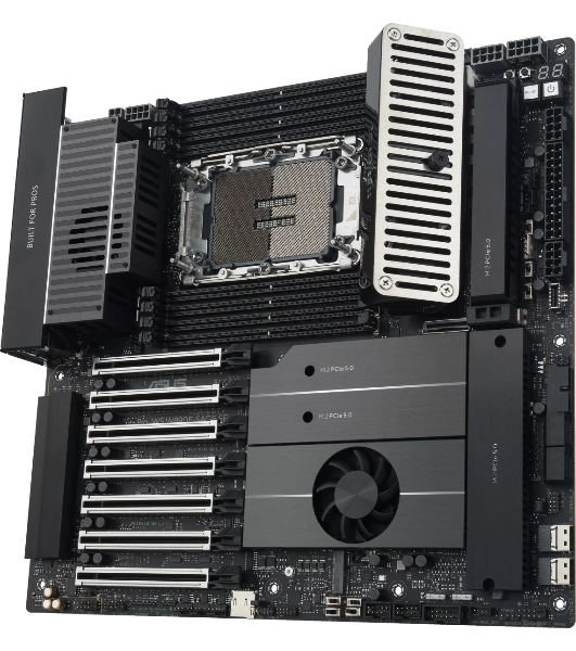 Серверная материнская плата ASUS PRO WS W890E-SAGE SE, LGA 4710-2, Intel W890, 8xDDR5, 4xSATA, 4xM.2, 7xPCIe 5.0 x16, 1xVGA, 2x10Gb LAN, IPMI, 2xUSB-C 40Gbps (USB4 / Gen3x2), 6xUSB-A 10Gbps, 2x3.5 мм, 7.1, EEB