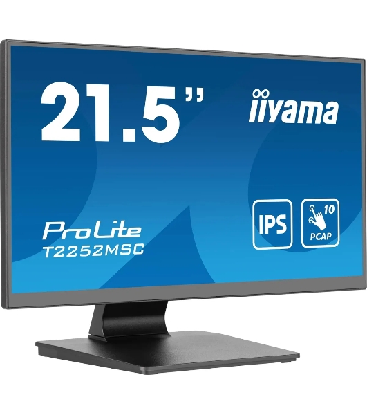 Монитор 21.5' Iiyama ProLite T2252MSC-B2 IPS 1920x1080, 60 Гц, 5 мс, 16:9, 250 кд/м2, 1хHDMI, 1хDP, 2xUSB, черный