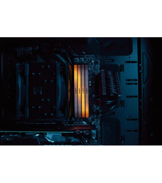 Оперативная память Kingston Fury Renegade, DDR4, 16GB (1x16GB), 3200MHz, CL16, DIMM, с радиатором, RGB, серебристый/черный