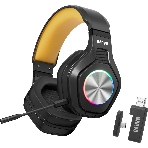 Гарнитура MARVO HG9084W Pulz 80W чёрный, беспроводная + проводная, радиоканал, до 50 ч, подсветка, совместимость с PS5, Xbox, фото 1