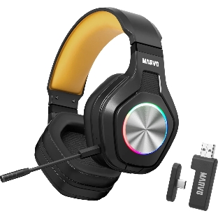 Гарнитура MARVO HG9084W Pulz 80W чёрный, беспроводная + проводная, радиоканал, до 50 ч, подсветка, совместимость с PS5, Xbox