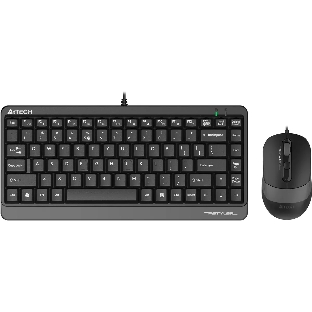 Комплект клавиатура+мышь A4Tech FStyler F1110 проводной, USB, 2000 DPI, чёрный/серый