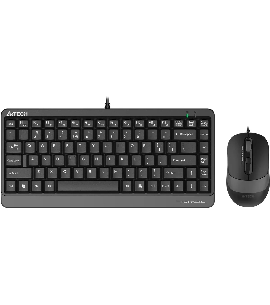 Комплект клавиатура+мышь A4Tech FStyler F1110 проводной, USB, 2000 DPI, чёрный/серый