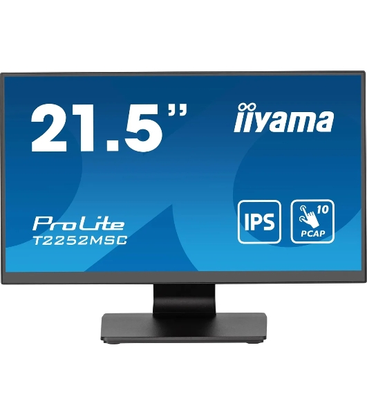Монитор 21.5' Iiyama ProLite T2252MSC-B2 IPS 1920x1080, 60 Гц, 5 мс, 16:9, 250 кд/м2, 1хHDMI, 1хDP, 2xUSB, черный