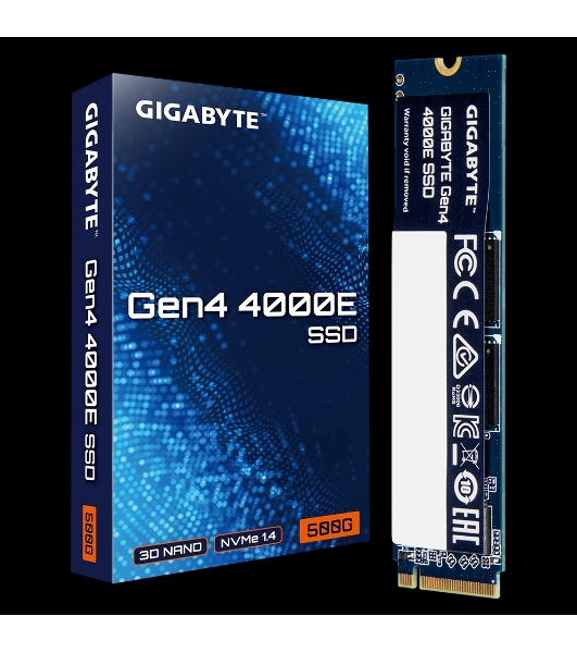 Накопитель SSD Gigabyte 4000E (G440E500G), 500Gb, PCIe 4.0 x4, M.2 2280, NVMe, R/W 3600/3000