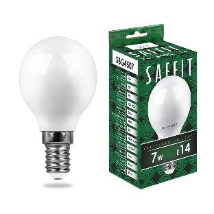 Лампа светодиодная SAFFIT SBG4507 (55123) 7Вт Е14 дневной матовый шар