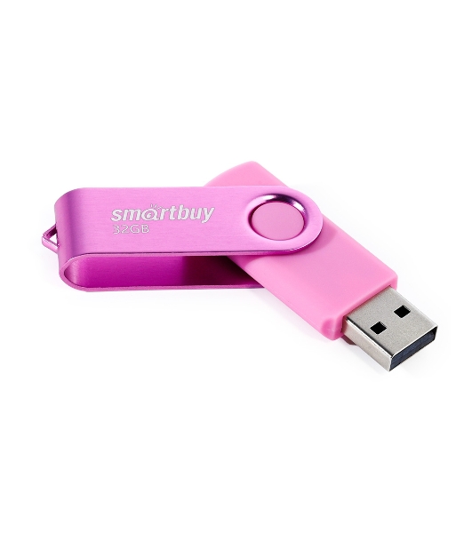 Флешка USB Smartbuy Twist Pink (SB032Gb2TWP), 32Gb, USB 2.0, R/W 15/12, розовый