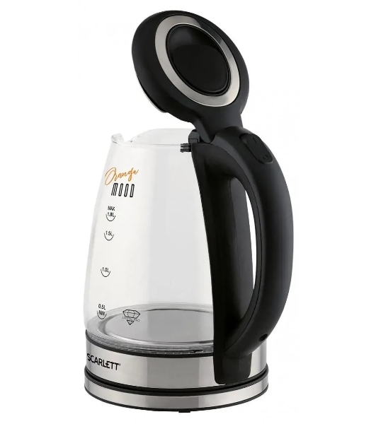 Чайник электрический Scarlett SC-EK27G36 1.8л. 1800Вт черный (корпус: стекло)