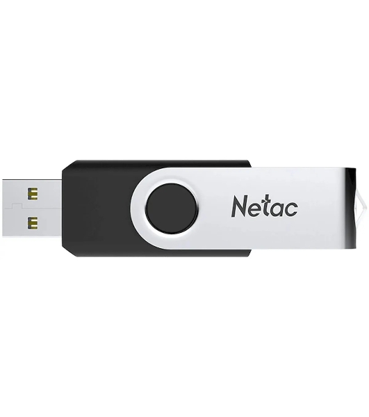 Флешка USB Netac U505 (NT03U505N-016G-20BK), 16Gb, USB 2.0, R/W 70/30, черный/серебристый
