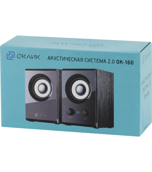 Акустическая система Oklick OK-160 2.0 черный 6Вт