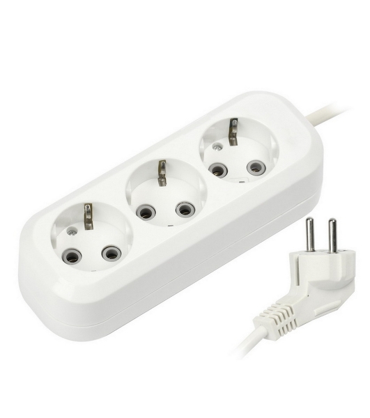 Удлинитель Smartbuy (SBE-16-3-1.5-Z) 3 гнз х 1,5 м (16А/3.5 кВт, ПВС 3х1.0)