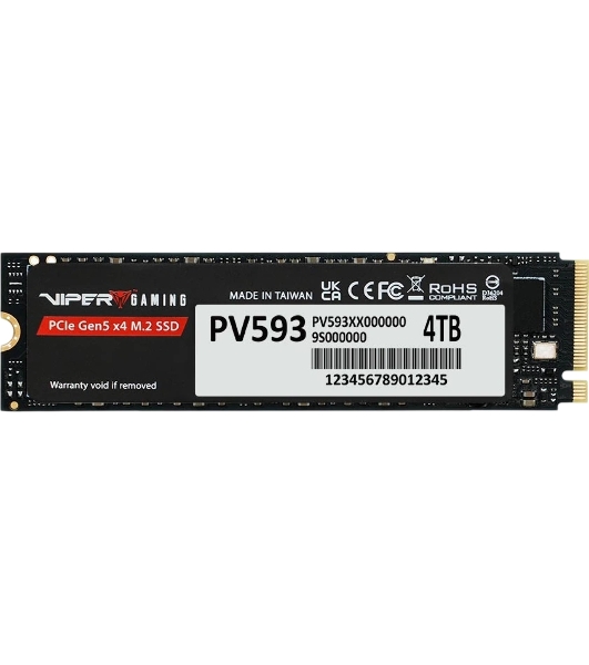 Накопитель SSD M.2 Viper 4.0Tb VP593 Series PV593P4TbM28H (PCI-E 5.0 x4, up to 14000/13000MBs, 3D TLC, 3000TbW, DRAM, NVMe 2.0, SM2508)