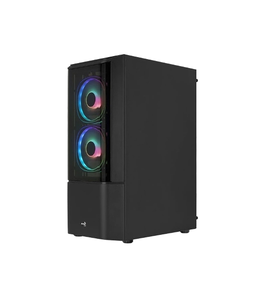 Компьютерный корпус MidTower Aerocool/Formula Quantum-G-BK-v2 черный без Б/п, ATX 3FRGb Fan on front panel