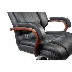 Кресло Бюрократ T-9925WALNUT/BLACK черный, кожа, фото4