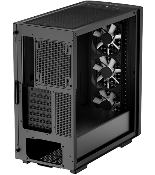 Компьютерный корпус Deepcool CK560 без БП, боковое окно (закаленное стекло), 3xARGB LED 120мм вентилятора спереди и 1x140мм вентилятор сзади, черный, ATX