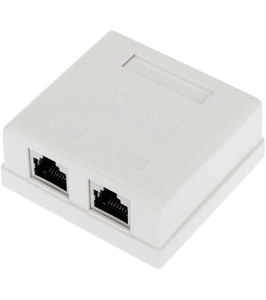 Рoзетка компьютерная внешняя Rexant 2-порта RJ-45 (8P8C), FTP экранированная, категория 6