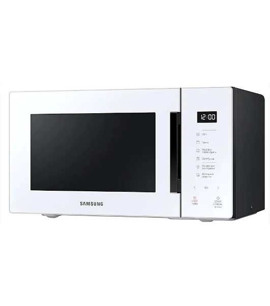 Микроволновая печь Samsung MG23T5018AW/BW белый, 23 л, 800 Вт, переключатели - сенсор