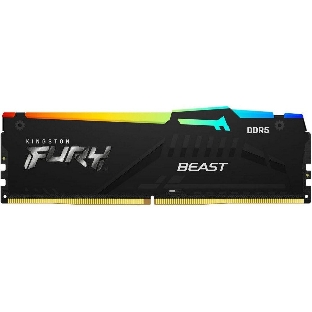 Оперативная память Kingston Fury Beast, DDR5, 16Gb (1x16GB), 6000MHz, CL36, DIMM, с радиатором, RGB, черный