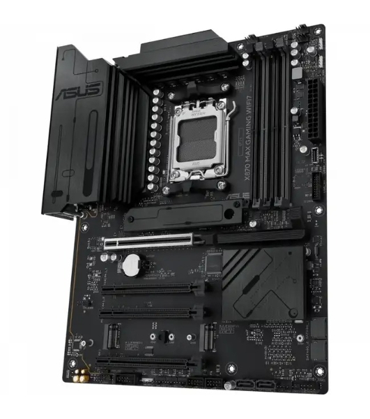 Материнская плата ASUS X870 MAX GAMING WIFI7, AM5, AMD X870, 4xDDR5, 4xSATA, 3xM.2, 1xPCIe 5.0 x16, 2xPCIe 4.0 x16, 1xPCIe x1, 1xHDMI, 2xUSB-C 40Gbps (USB4), 1xUSB-A 10Gbps, 3xUSB-A 5Gbps, 4xUSB-A 2.0, 1x2.5Gb LAN, Wi-Fi 7, Bluetooth 5.4, 3x3.5 мм, 7.1, ATX