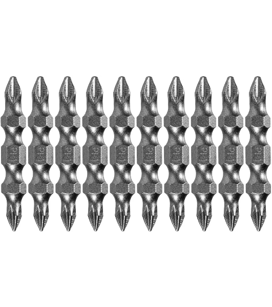 Набор бит Denzel двухстор., PH2-PH1х45 мм, сталь S2, 10 шт.