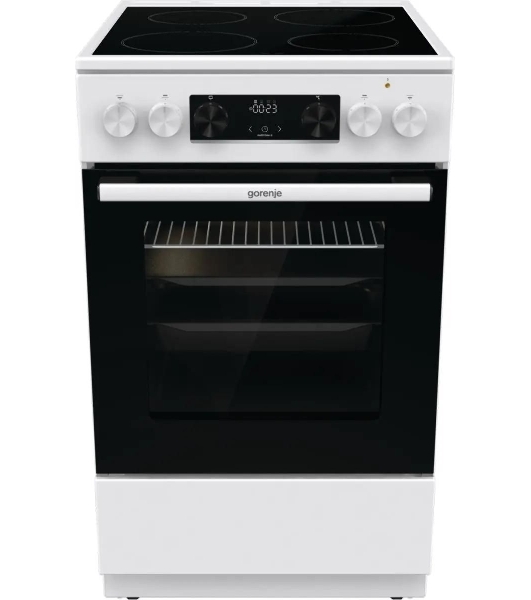 Плита электрическая Gorenje GEC5C42WG белый, конфорок 4 электрических, духовка 70 л, 50 см x 85 см x 59.4 см (без крышки)
