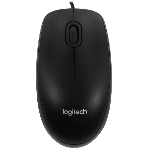 Мышь проводная Logitech B100 черный, 1000 dpi, USB, кнопки - 3, фото 1
