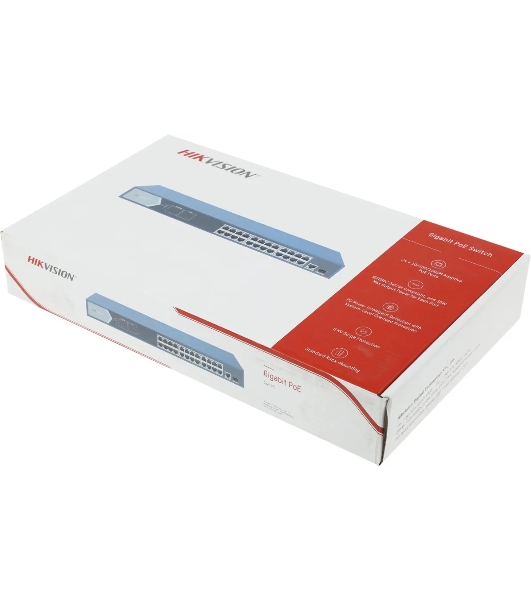 Коммутатор Hikvision DS-3E0526P-E(O-STD), 24×1 Гбит/с PoE + 1×1 Гбит/с SFP, неуправляемый