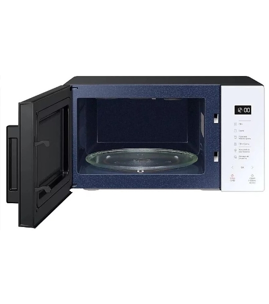 Микроволновая печь Samsung MG23T5018AW/BW белый, 23 л, 800 Вт, переключатели - сенсор