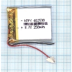 Аккумулятор Li-Pol (батарея) 4x25x30мм 2pin 3.7V/250mAh, фото 1
