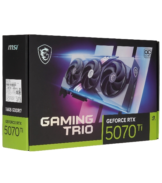 Видеокарта MSI RTX5070Ti GAMING TRIO OC 16Gb GDDR7 256bit 3xDP HDMI 3FAN RTL