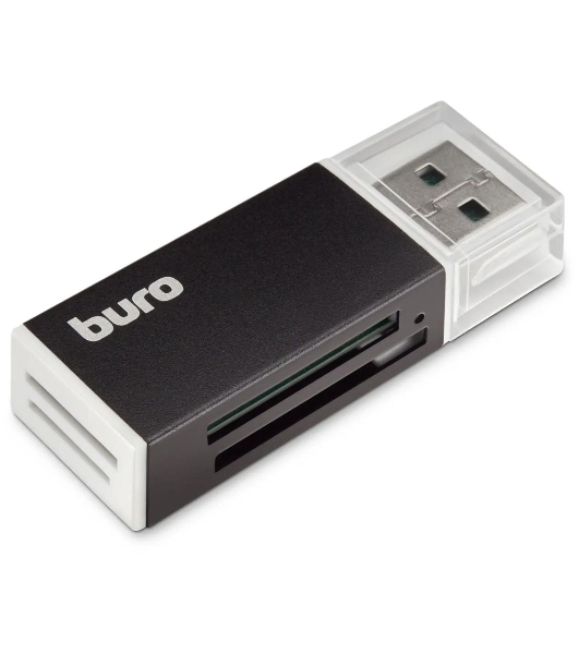 Кард-ридер Buro BU-CR-3104/черный/MMC/MS/MS Duo/MS Pro/RS-MMC/SD/SDHC/TF/mini-SD/USB 2.0/пластик