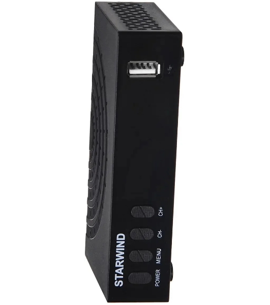 Приставка для цифрового ТВ Starwind CT-220 черный, DVB-T2, DVB-T, DVB-C, HDMI, USB 2.0 х2