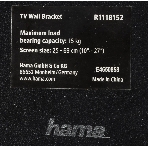 Кронштейн для телевизора Hama R1 118152 черный, 10'-27' макс. 15 кг, настенный, поворот, фото8