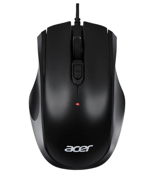 Мышь проводная Acer OMW020 черный, 1600 dpi, USB, кнопки - 4