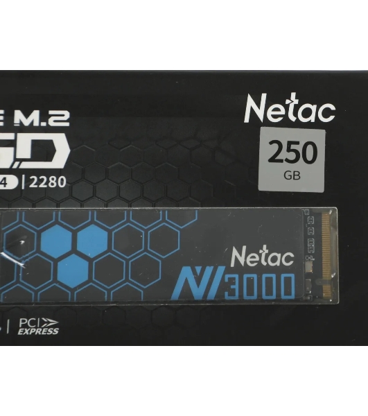 Накопитель SSD Netac NV3000, 250Gb, PCIe 3.0 x4, M.2 2280, NVMe, R/W 3000/1400