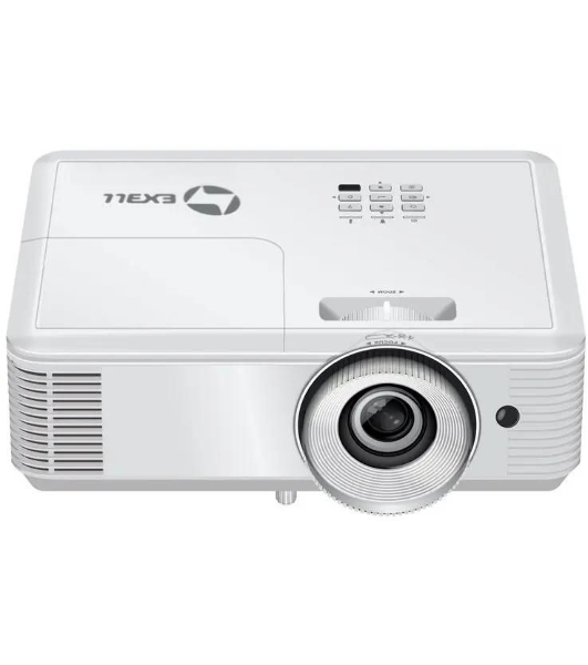 Проектор Exell EXD201W. Технология DLP, 3800 ANSI, WXGA (1280x800), 30 000:1. Проекционное отношение 1.54-1.72. Белый.