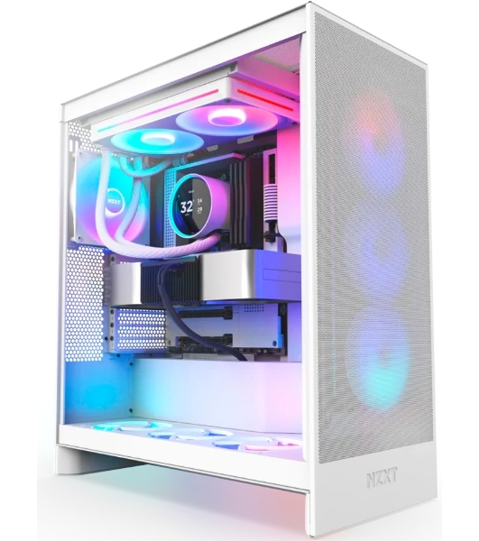 Система жидкостного охлаждения для ПК/Water Cooling System NZXT Kraken Elite 280 RGb (250W, 280мм, LED temp., белый/Fans: 2x140мм, 98.61CFM, 34.5dBA, 2000RPM/Pump height 65мм, 2800RPM, Rad thickness 27мм/S: 1851, 1700, 1200, 115X, AM5, AM4)