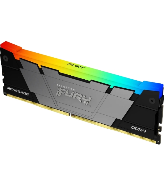 Оперативная память Kingston Fury Renegade, DDR4, 16GB (1x16GB), 3200MHz, CL16, DIMM, с радиатором, RGB, серебристый/черный