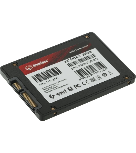 Накопитель SSD KingSpec P3-256, 256Gb, SATA, 2.5', R/W 570/500