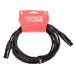 Кабель микрофонный FORCE FMC-06/4.5XLR (M) - XLR (F), высококачественный балансный, малошумящий с проводниками из безкислородной меди OFC, диаметр 6 мм, черные профессиональные металлические разъемы, длина 4,5 м, цвет черный, фото 1